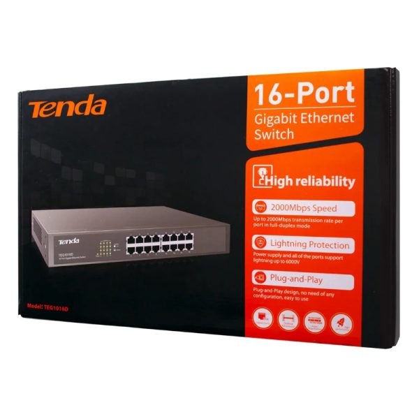 SWITCH 16P TENDA GIGABIT TEG1016D - Imagen 2